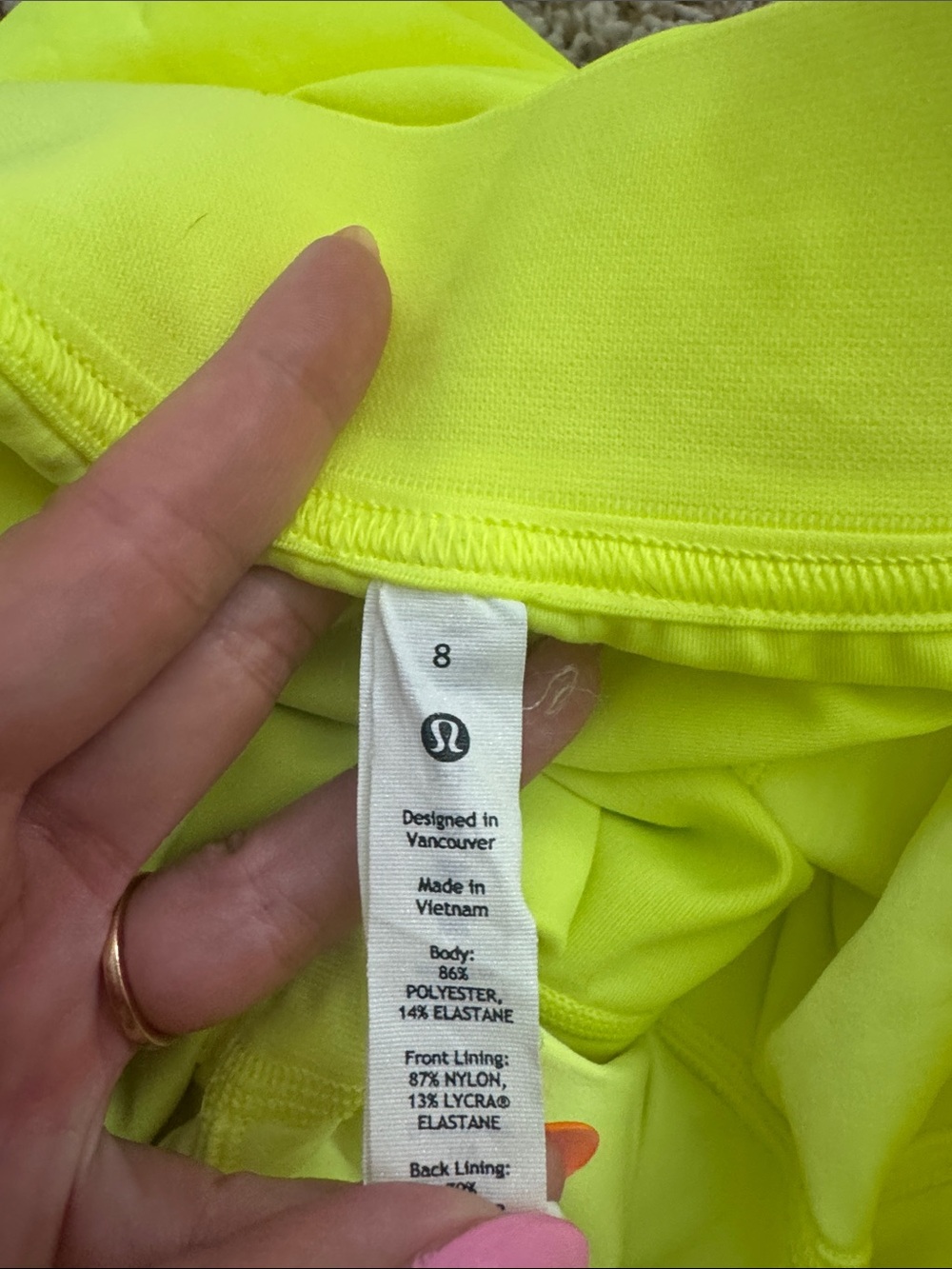 lululemon athletica Women's Neon yellow Court rival skirt - Picture 3 of 3